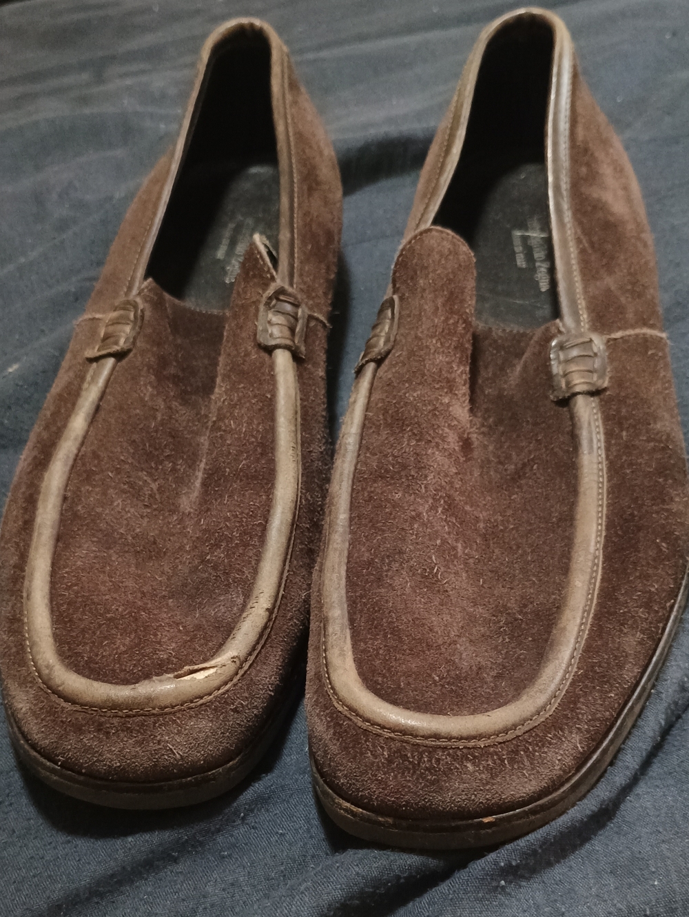 Ermenegildo Zegna Brown Suede Slip-On Loafers (238) As Is